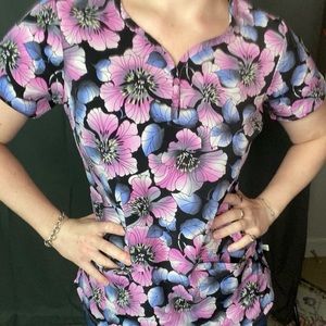 Premiere by Healing Hands Floral Scrub Top